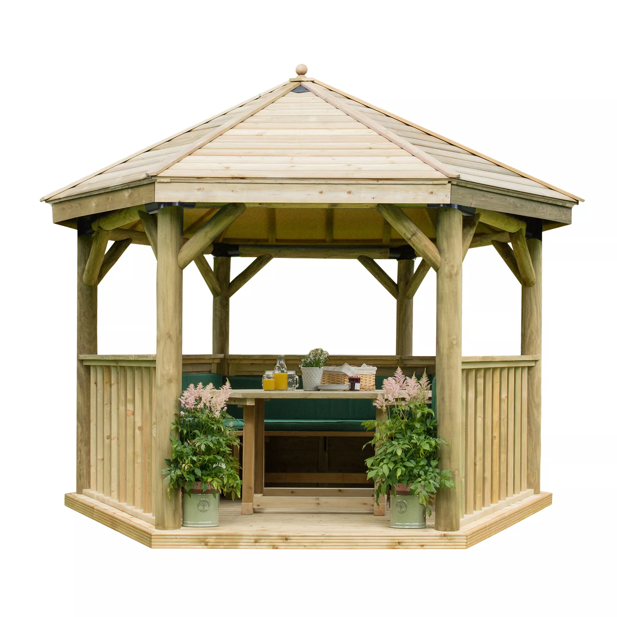 Forest Garden Furnished Hexagonal Gazebo, (W)3.78m (D)3.27m 18 Forest Garden Furnished Hexagonal Gazebo, (W)3.78m (D)3.27m - Image 16
