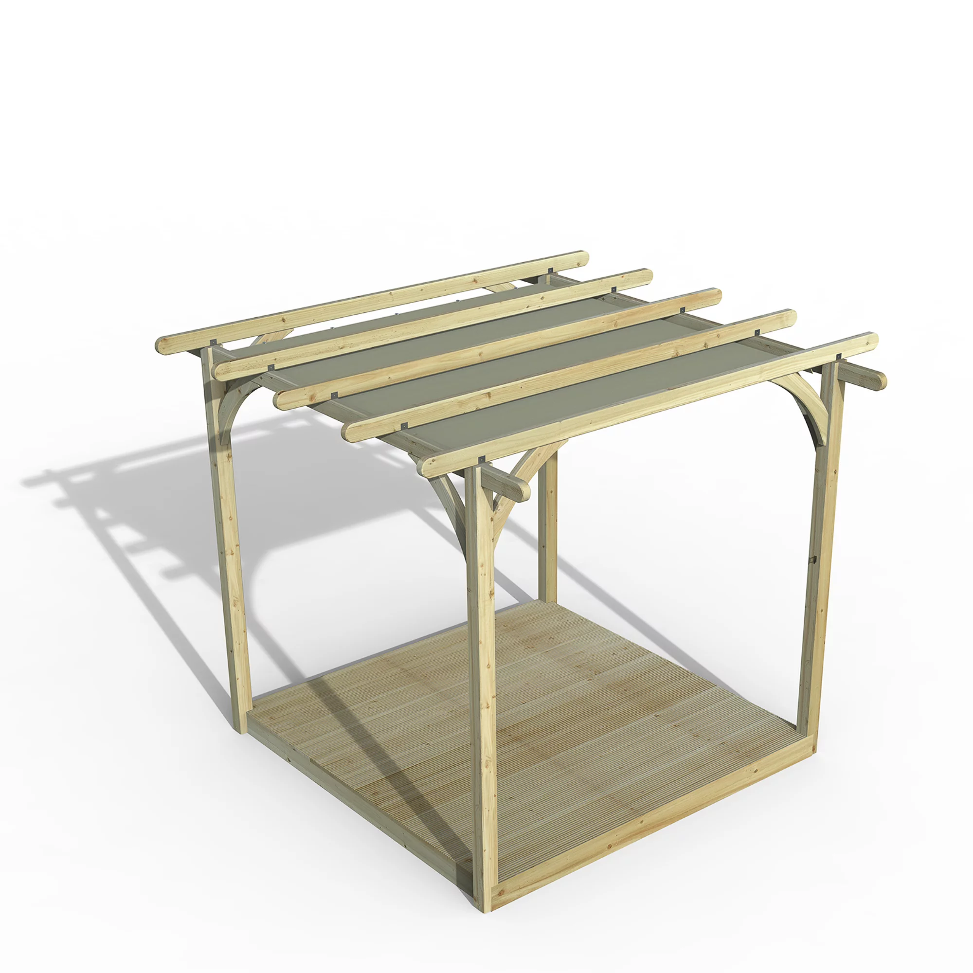 Forest Garden Grey Pergola & Decking Kit, X4 Post (H) 2.5m X (W) 5.2m - Canopy Included 3 Forest Garden Grey Pergola & Decking Kit, X4 Post (H) 2.5m X (W) 5.2m - Canopy Included