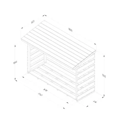 Forest Garden Large Timber 6x3 Ft Pent Log Store -Gardens and Outdoor Stores forest garden large timber 6x3 ft pent log store5013053189924 01t