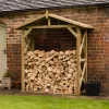Forest Garden Large Timber 7x3 Ft Apex Wall Log Store -Gardens and Outdoor Stores forest garden large timber 7x3 ft apex wall log store5013053190760 01i