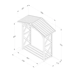 Forest Garden Large Timber 7x3 Ft Apex Wall Log Store -Gardens and Outdoor Stores forest garden large timber 7x3 ft apex wall log store5013053190760 01t