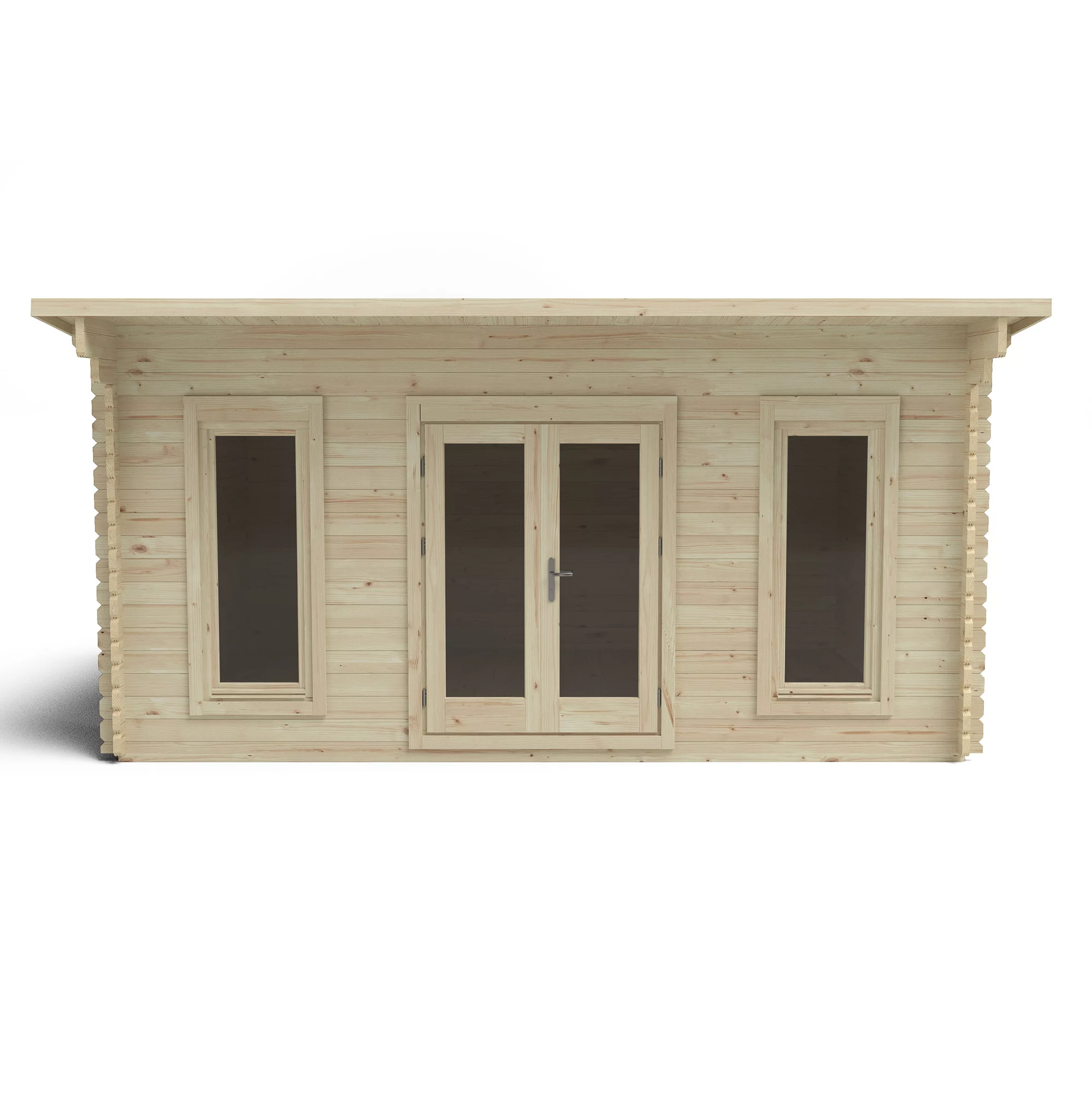 Forest Garden Mendip 5x4 Toughened Glass Pent Loglap Solid Wood Cabin With Double Door - Assembly Service Included 3 Forest Garden Mendip 5x4 Toughened Glass Pent Loglap Solid Wood Cabin With Double Door - Assembly Service Included