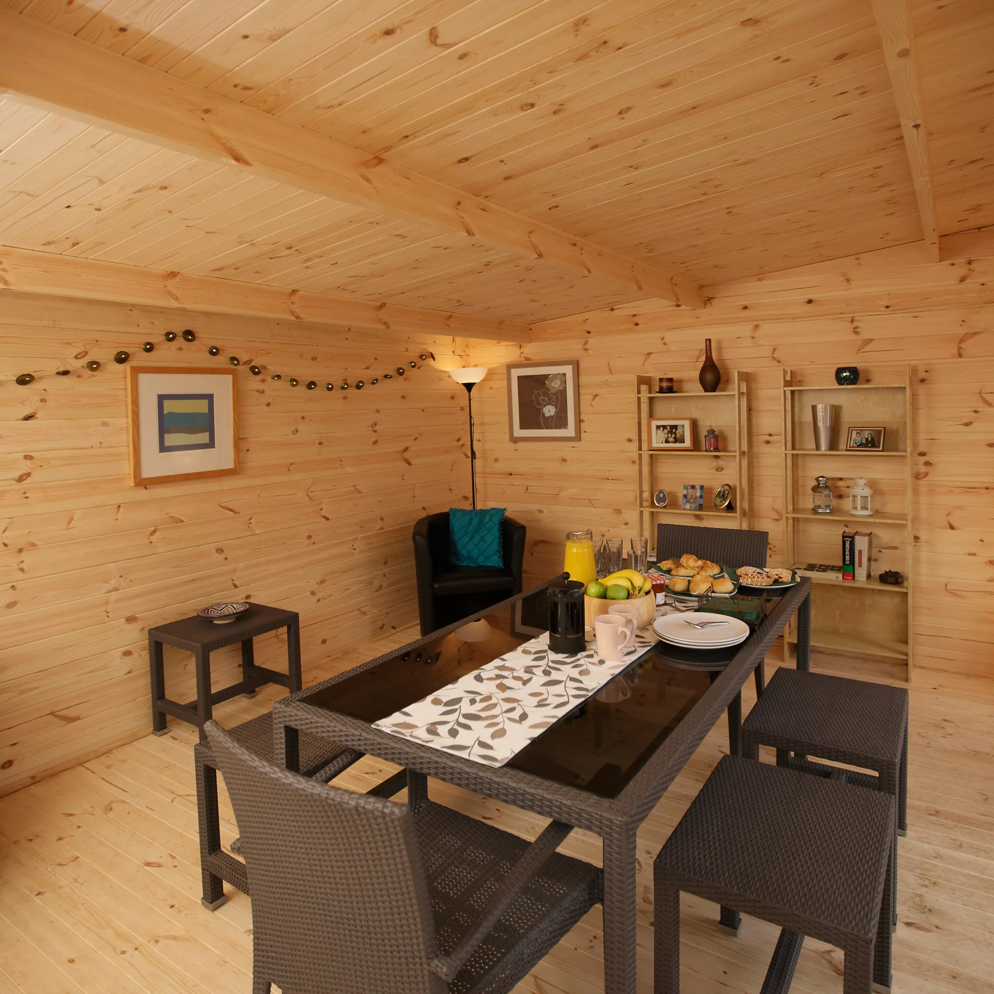 Forest Garden Mendip 5x4 Toughened Glass Pent Loglap Solid Wood Cabin With Double Door - Assembly Service Included 7 Forest Garden Mendip 5x4 Toughened Glass Pent Loglap Solid Wood Cabin With Double Door - Assembly Service Included - Image 5