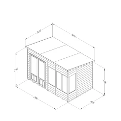 Forest Garden Oakley 10x6 Pent Overlap Solid Wood Summer House With Double Door -Gardens and Outdoor Stores forest garden oakley 10x6 pent overlap solid wood summer house with double door5013053188682 01t bq