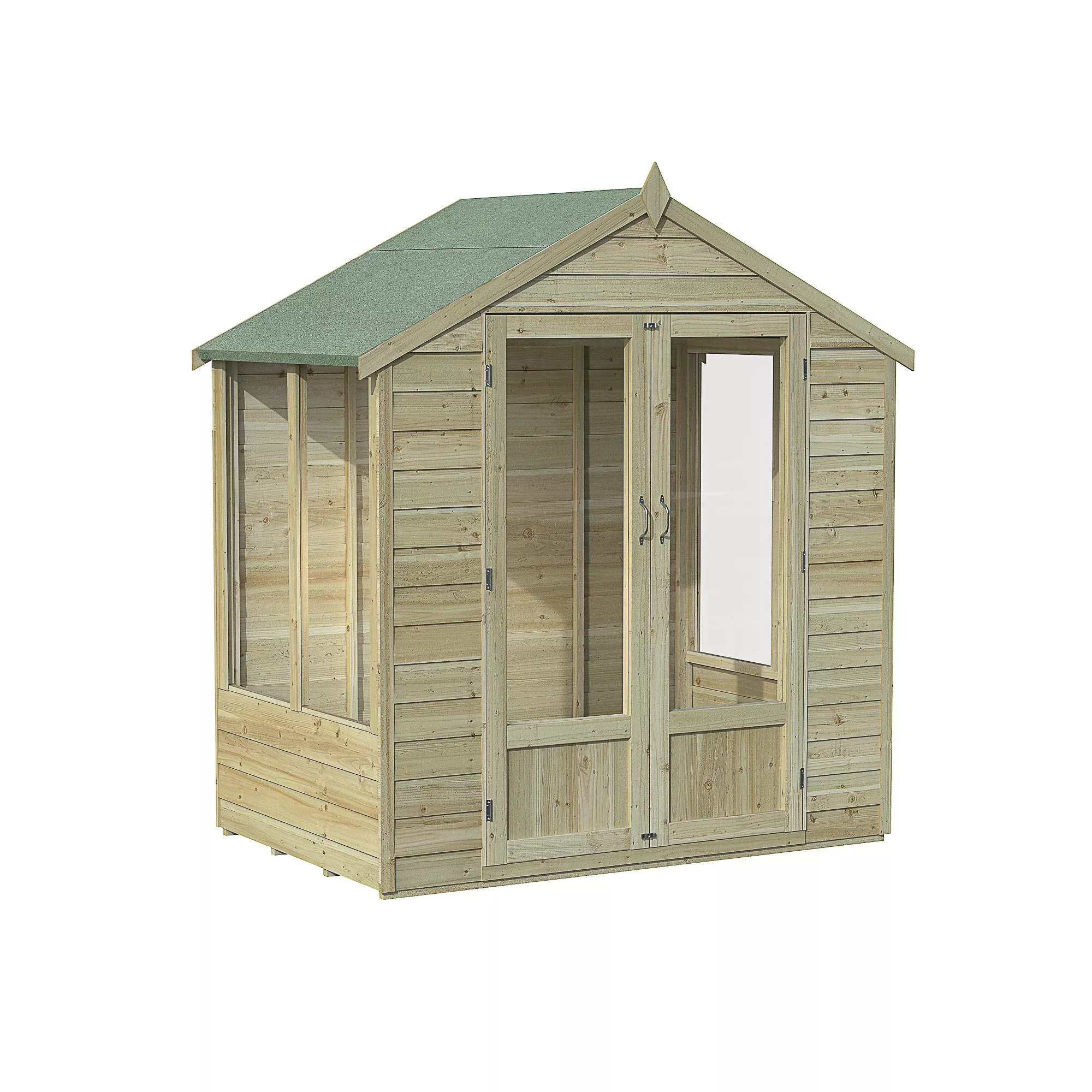 Forest Garden Oakley 6x4 Apex Overlap Solid Wood Summer House With Double Door - Assembly Service Included 4 Forest Garden Oakley 6x4 Apex Overlap Solid Wood Summer House With Double Door - Assembly Service Included - Image 2