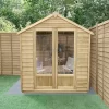 Forest Garden Oakley 6x4 Apex Overlap Solid Wood Summer House With Double Door (Base Included) - Assembly Service Included -Gardens and Outdoor Stores forest garden oakley 6x4 apex overlap solid wood summer house with double door base included assembly service included5013053188453 01i bq