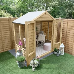 Forest Garden Oakley 6x4 Apex Overlap Solid Wood Summer House With Double Door (Base Included) - Assembly Service Included -Gardens and Outdoor Stores forest garden oakley 6x4 apex overlap solid wood summer house with double door base included assembly service included5013053188453 03i bq