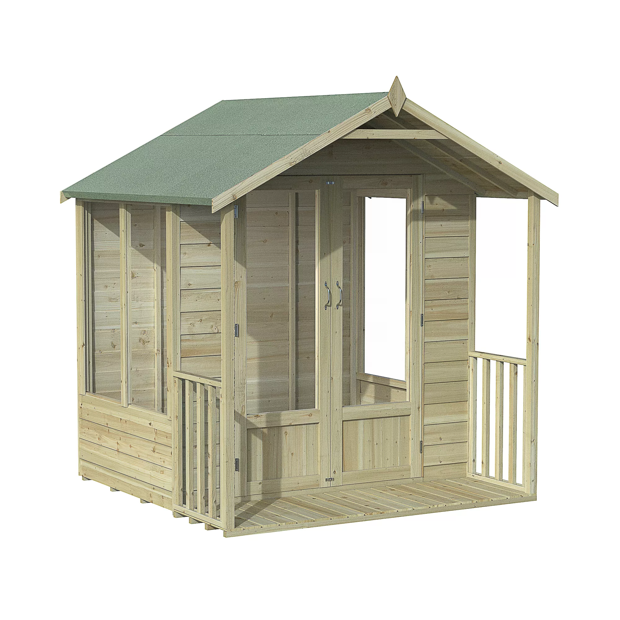 Forest Garden Oakley 6x6 Apex Overlap Solid Wood Summer House With Double Door - Assembly Service Included 4 Forest Garden Oakley 6x6 Apex Overlap Solid Wood Summer House With Double Door - Assembly Service Included - Image 2
