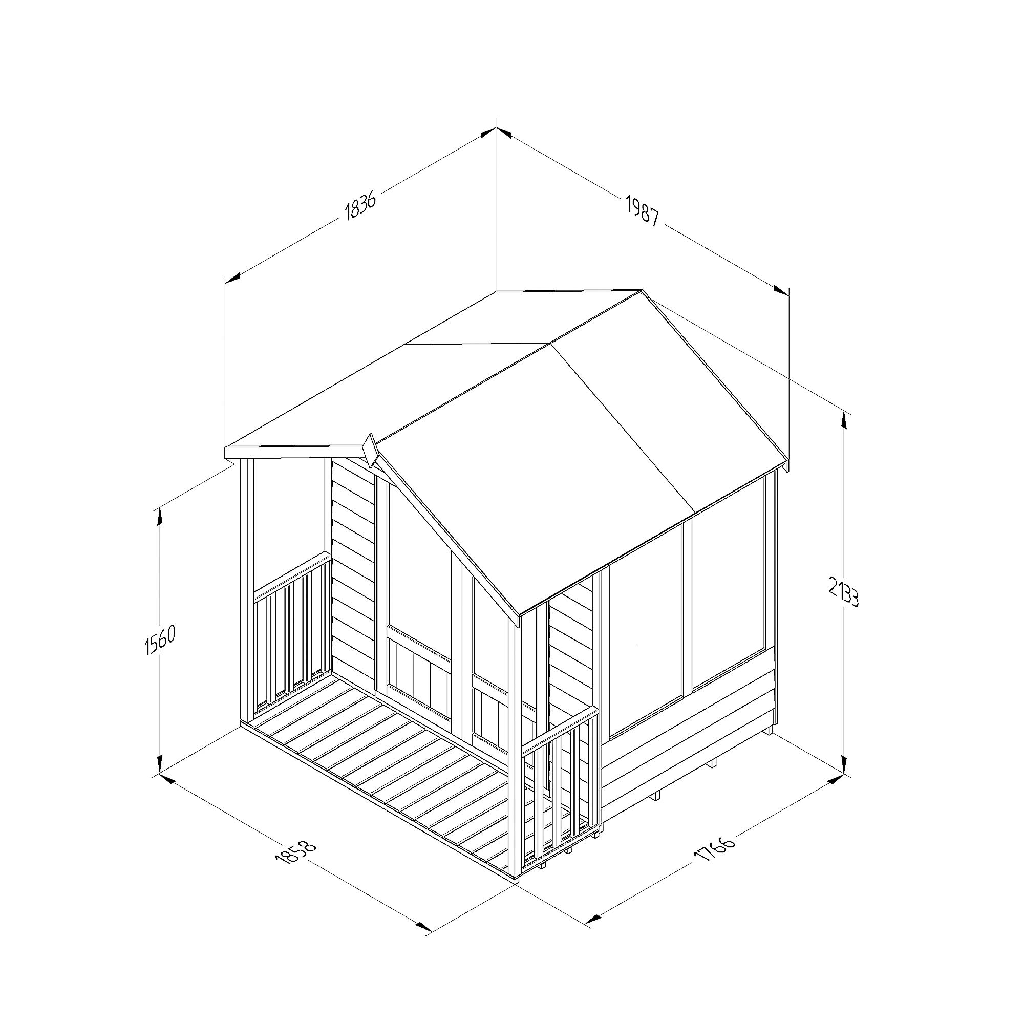 Forest Garden Oakley 6x6 Apex Overlap Solid Wood Summer House With Double Door - Assembly Service Included 7 Forest Garden Oakley 6x6 Apex Overlap Solid Wood Summer House With Double Door - Assembly Service Included - Image 5