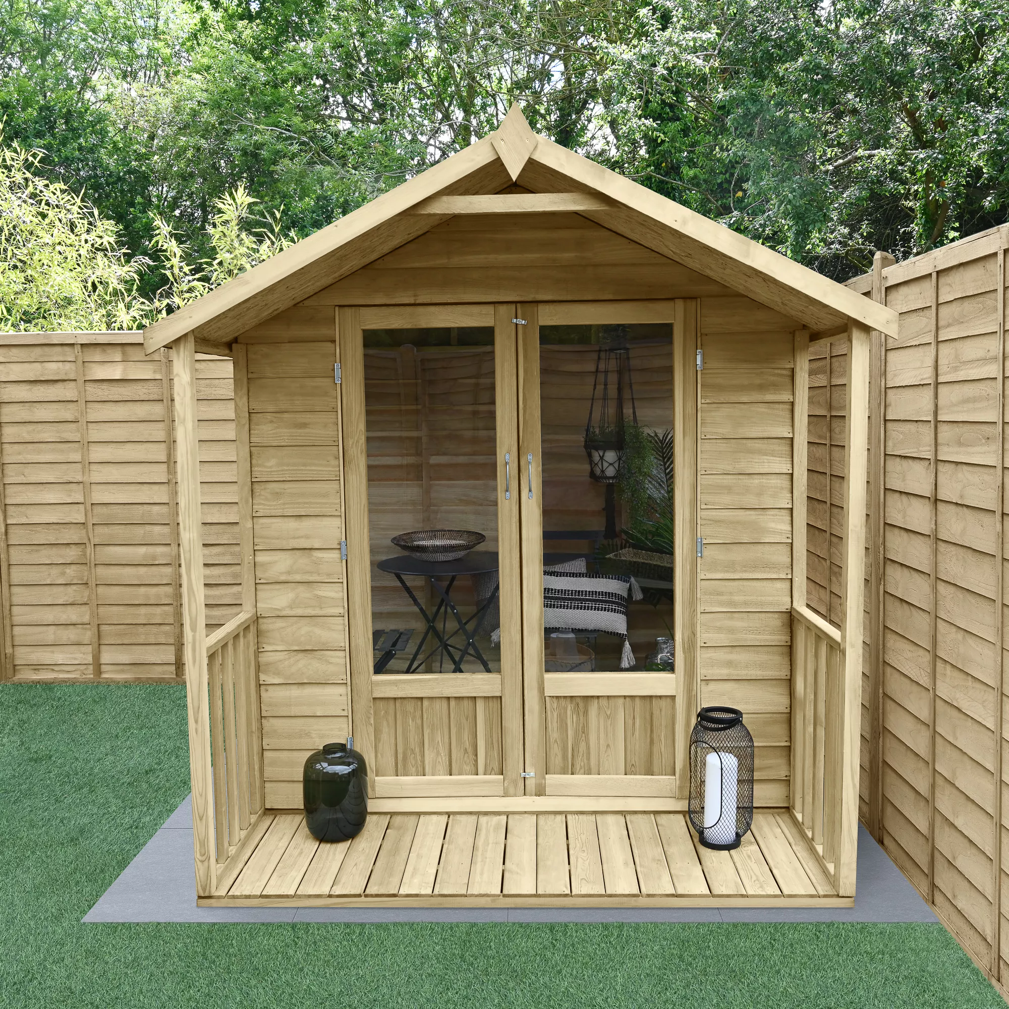 Forest Garden Oakley 6x6 Apex Overlap Solid Wood Summer House With Double Door (Base Included) - Assembly Service Included 5 Forest Garden Oakley 6x6 Apex Overlap Solid Wood Summer House With Double Door (Base Included) - Assembly Service Included - Image 3