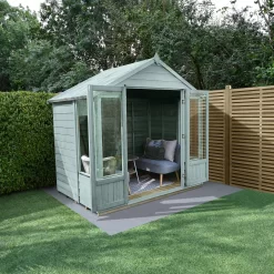 Forest Garden Oakley 7x5 Apex Overlap Solid Wood Summer House With Double Door (Base Included) - Assembly Service Included -Gardens and Outdoor Stores forest garden oakley 7x5 apex overlap solid wood summer house with double door base included assembly service included5013053188538 02i bq