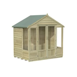 Forest Garden Oakley 7x5 Apex Overlap Solid Wood Summer House With Double Door -Gardens and Outdoor Stores forest garden oakley 7x5 apex overlap solid wood summer house with double door5013053188460 01c bq