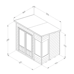 Forest Garden Oakley 7x5 Pent Overlap Solid Wood Summer House With Double Door (Base Included) - Assembly Service Included -Gardens and Outdoor Stores forest garden oakley 7x5 pent overlap solid wood summer house with double door base included assembly service included5013053188569 01t bq
