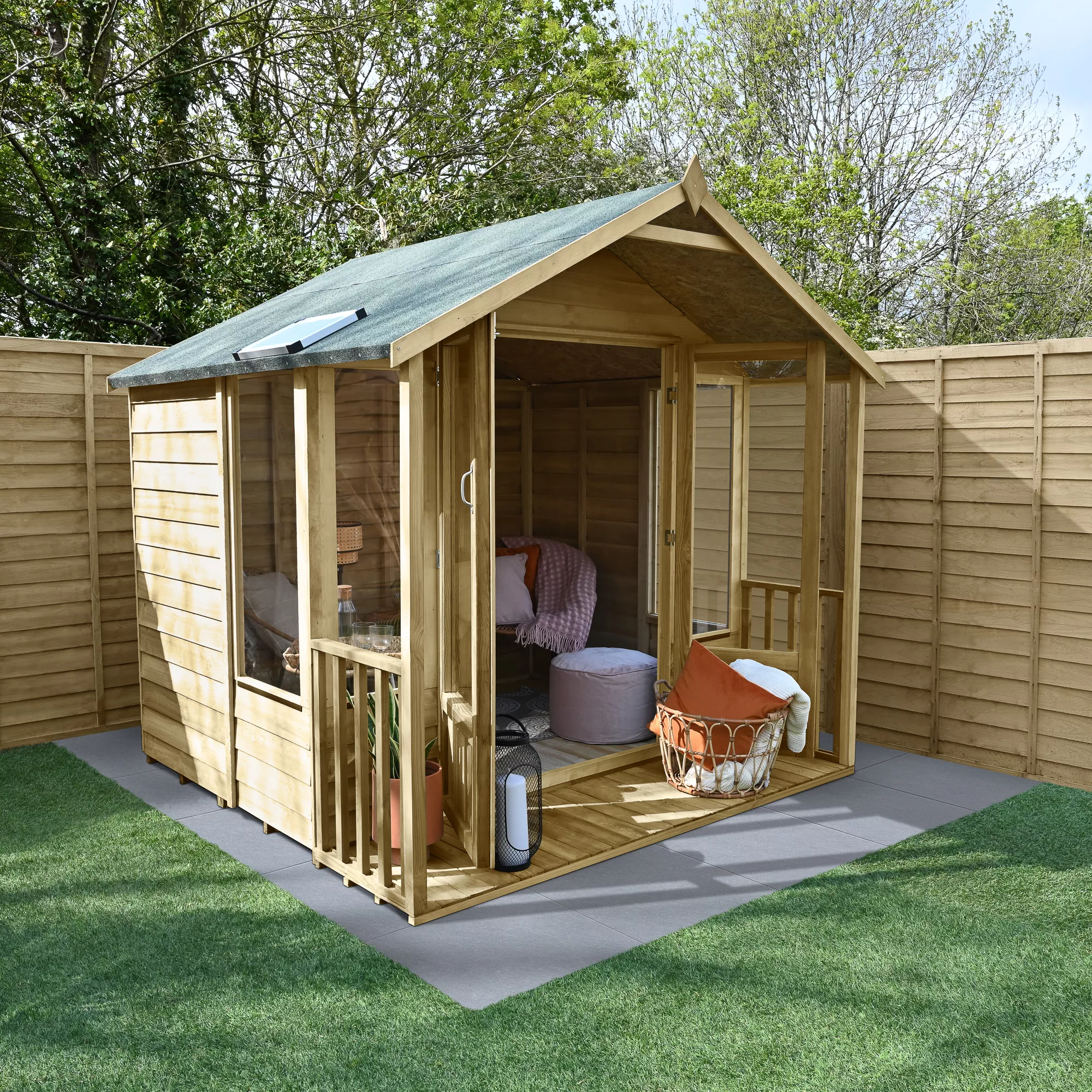 Forest Garden Oakley 7x7 Apex Overlap Solid Wood Summer House With Double Door (Base Included) - Assembly Service Included 3 Forest Garden Oakley 7x7 Apex Overlap Solid Wood Summer House With Double Door (Base Included) - Assembly Service Included