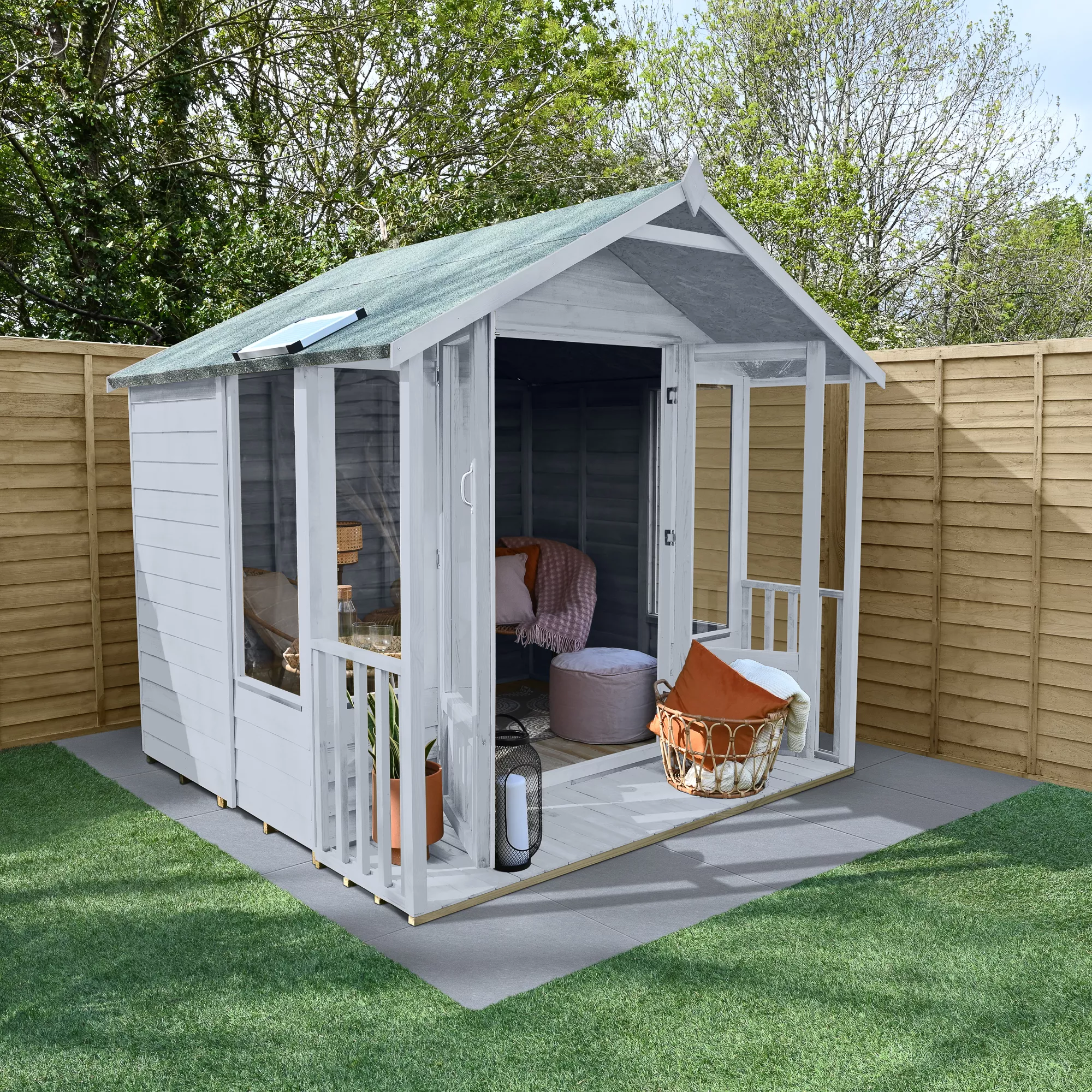 Forest Garden Oakley 7x7 Apex Overlap Solid Wood Summer House With Double Door (Base Included) - Assembly Service Included 5 Forest Garden Oakley 7x7 Apex Overlap Solid Wood Summer House With Double Door (Base Included) - Assembly Service Included - Image 3