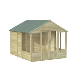 Forest Garden Oakley 8x10 Apex Overlap Solid Wood Summer House With Double Door (Base Included) -Gardens and Outdoor Stores forest garden oakley 8x10 apex overlap solid wood summer house with double door base included 5013053188804 01c bq