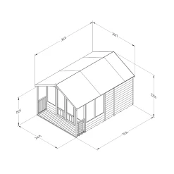 Forest Garden Oakley 8x12 Apex Overlap Solid Wood Summer House With Double Door (Base Included) -Gardens and Outdoor Stores forest garden oakley 8x12 apex overlap solid wood summer house with double door base included 5013053188842 01t bq
