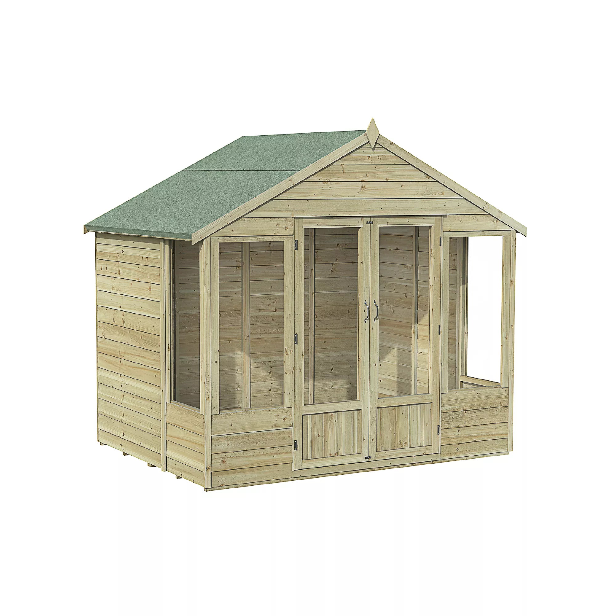 Forest Garden Oakley 8x6 Apex Overlap Solid Wood Summer House With Double Door 4 Forest Garden Oakley 8x6 Apex Overlap Solid Wood Summer House With Double Door - Image 2