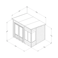 Forest Garden Oakley 8x6 Pent Overlap Solid Wood Summer House With Double Door (Base Included) -Gardens and Outdoor Stores forest garden oakley 8x6 pent overlap solid wood summer house with double door base included 5013053188668 01t bq