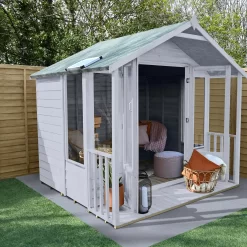 Forest Garden Oakley 8x8 Apex Overlap Solid Wood Summer House With Double Door -Gardens and Outdoor Stores forest garden oakley 8x8 apex overlap solid wood summer house with double door5013053188729 02i bq