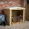 Forest Garden Overlap Timber 6x5 Ft Apex Log Store -Gardens and Outdoor Stores forest garden overlap timber 6x5 ft apex log store5013053189962 01i