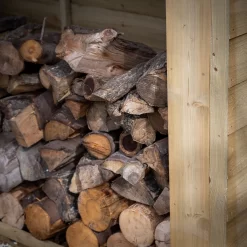 Forest Garden Overlap Timber 6x5 Ft Apex Log Store -Gardens and Outdoor Stores forest garden overlap timber 6x5 ft apex log store5013053189962 04i