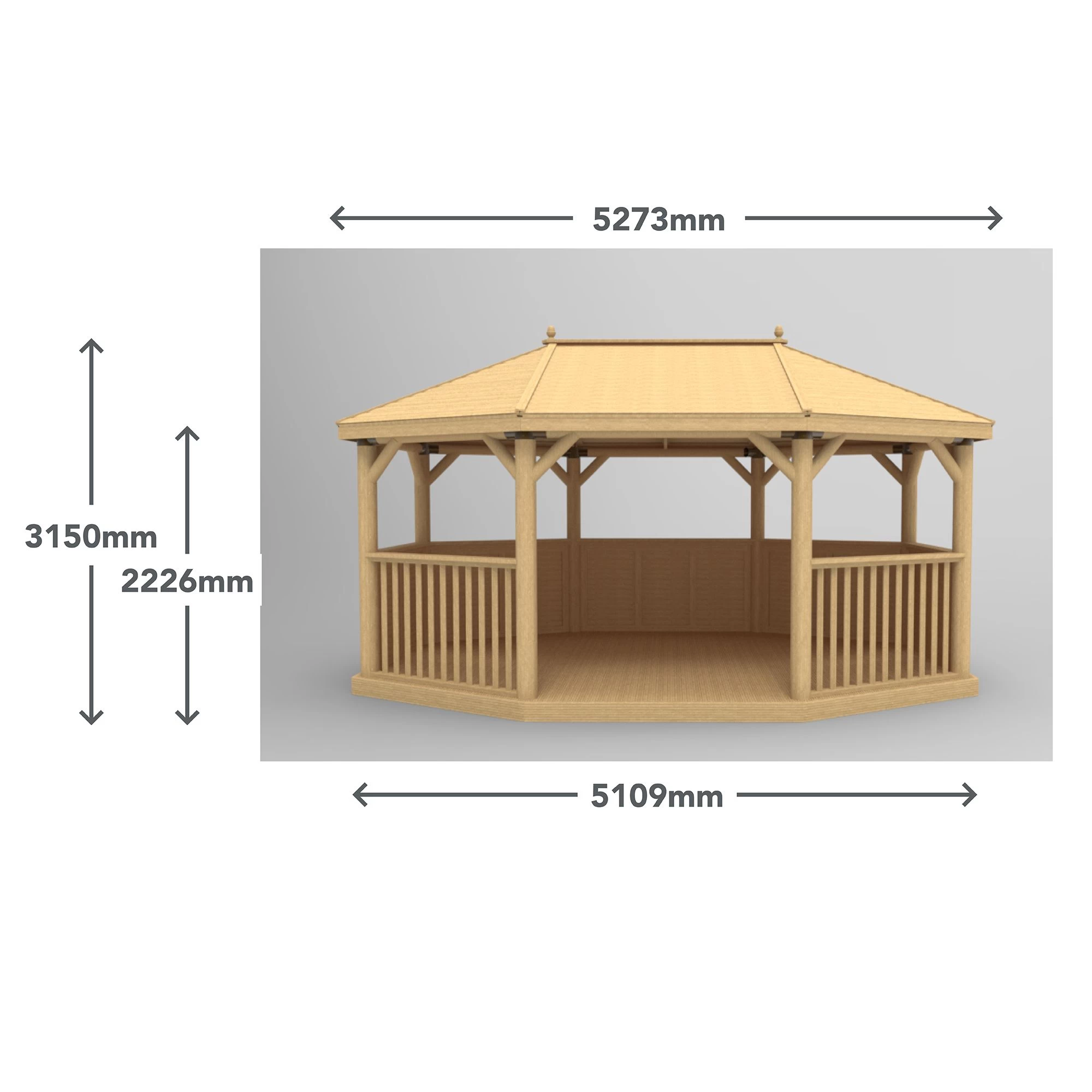 Forest Garden Premium Octagonal Gazebo, (W)5.27m (D)3.78m 10 Forest Garden Premium Octagonal Gazebo, (W)5.27m (D)3.78m - Image 8