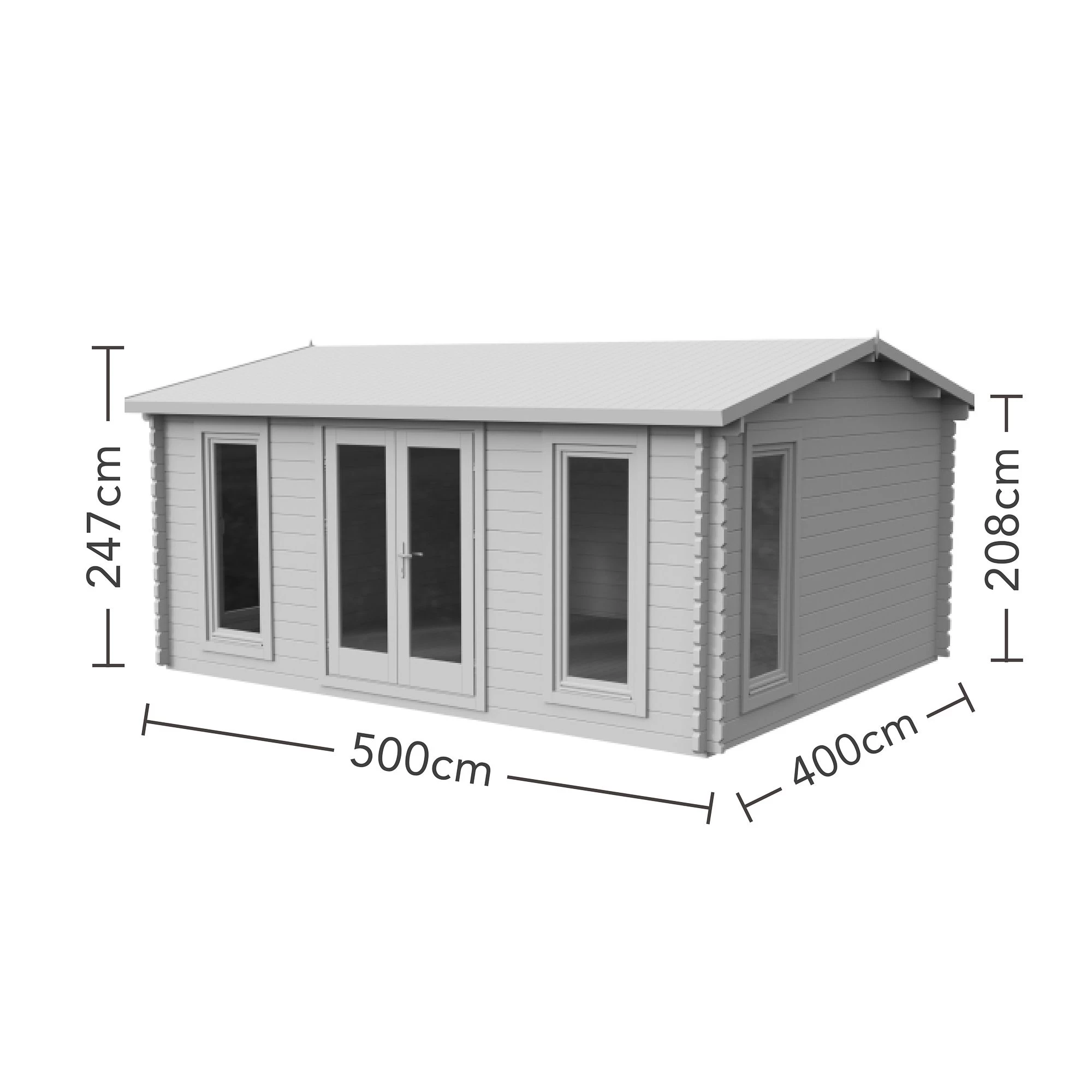 Forest Garden Rushock 5x4 Toughened Glass Apex Loglap Solid Wood Cabin With Double Door 7 Forest Garden Rushock 5x4 Toughened Glass Apex Loglap Solid Wood Cabin With Double Door - Image 5
