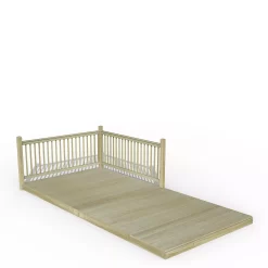 Forest Garden Softwood Decking Kit,, X3 Post X2 Balustrade (L) 1.31m X (W) 4.91m