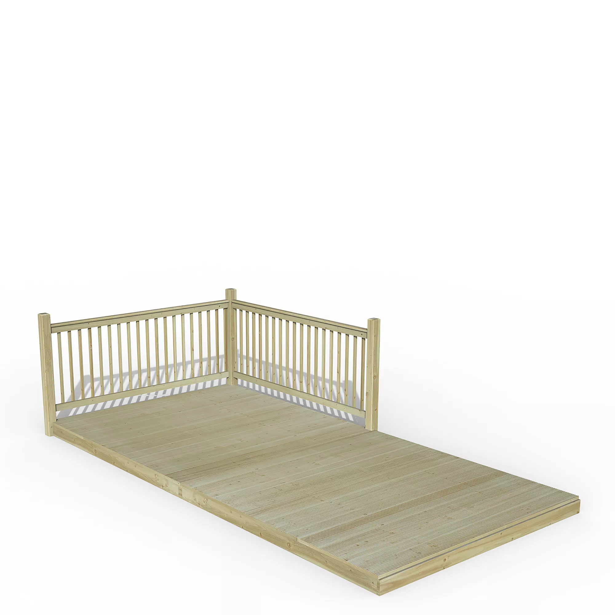 Forest Garden Softwood Decking Kit,, X3 Post X2 Balustrade (L) 1.31m X (W) 4.91m 3 Forest Garden Softwood Decking Kit,, X3 Post X2 Balustrade (L) 1.31m X (W) 4.91m