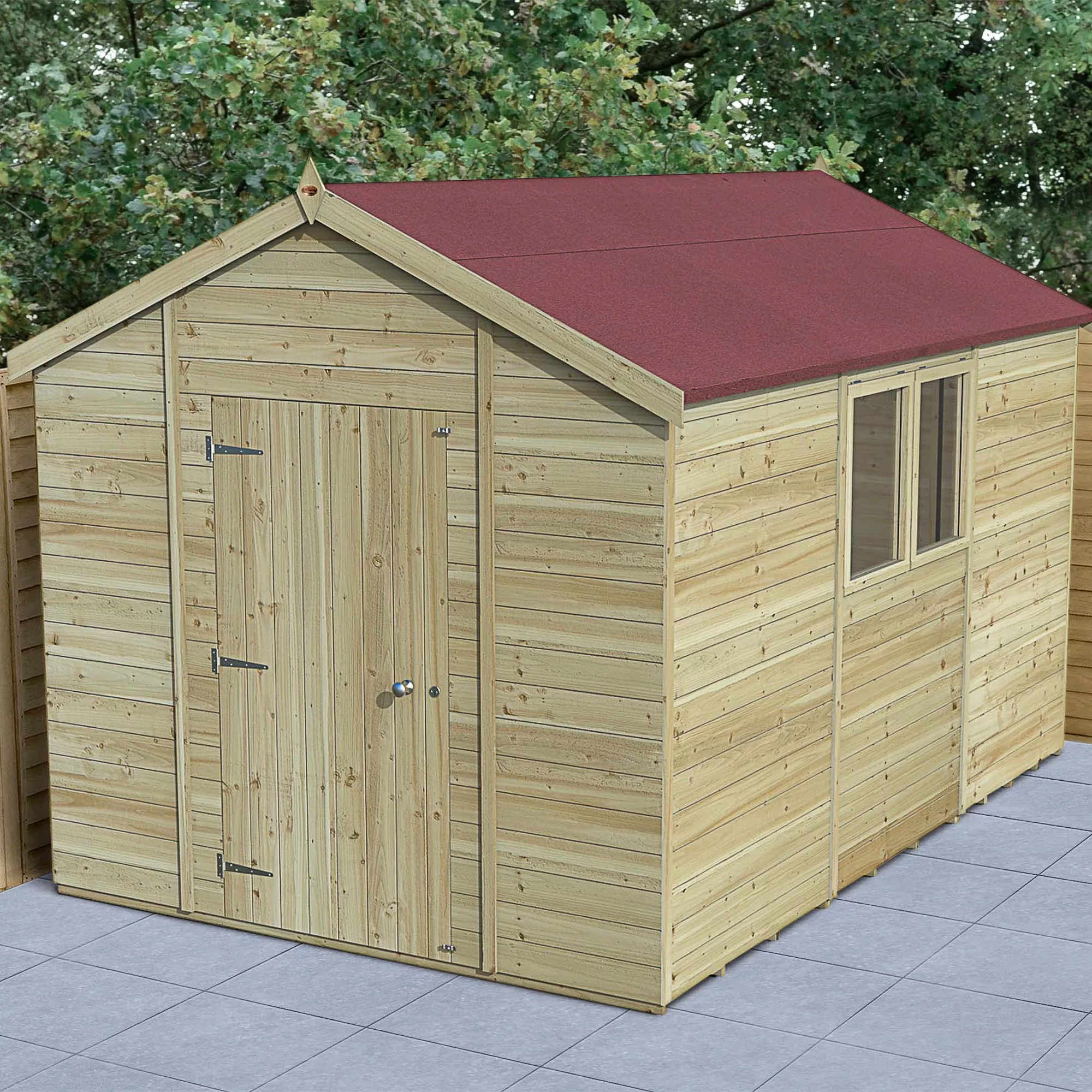 Forest Garden Timberdale 12x8 Ft Apex Tongue & Groove Wooden Shed With Floor (Base Included) 3 Forest Garden Timberdale 12x8 Ft Apex Tongue & Groove Wooden Shed With Floor (Base Included)