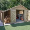 Forest Garden Timberdale Log Store 10x8 Ft Apex Tongue & Groove Wooden 2 Door Shed With Floor (Base Included) -Gardens and Outdoor Stores forest garden timberdale log store 10x8 ft apex tongue groove wooden 2 door shed with floor base included 5013053189276 01i bq