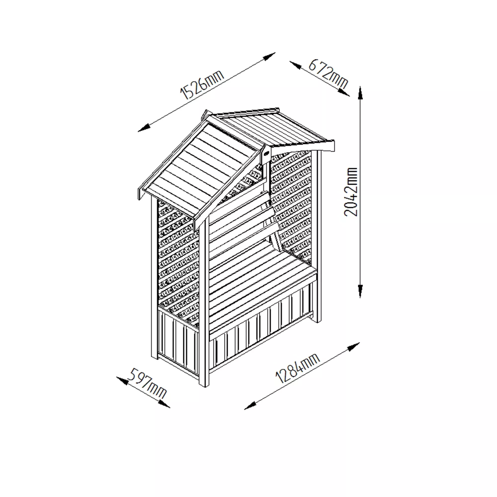 Forest Lyon Lattice Arbour, (H)2000mm (W)1560mm (D)670mm - Assembly Required 8 Forest Lyon Lattice Arbour, (H)2000mm (W)1560mm (D)670mm - Assembly Required - Image 6