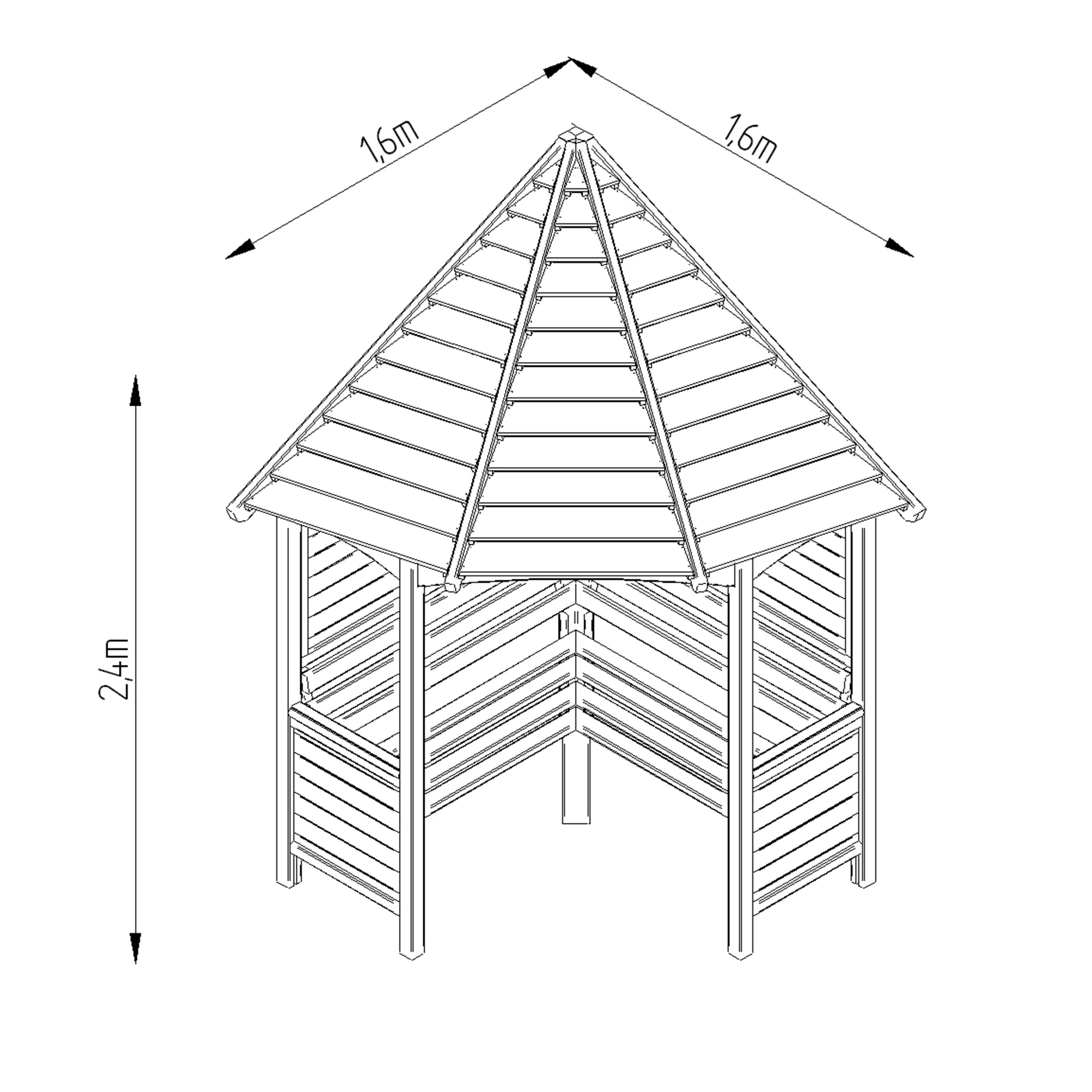 Forest Venetian Corner Arbour, (H)2500mm (W)2330mm (D)1610mm - Assembly Required 16 Forest Venetian Corner Arbour, (H)2500mm (W)2330mm (D)1610mm - Assembly Required - Image 14