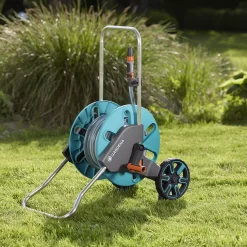 Gardena Aquaroll Freestanding Manual Hose Reel Set (L)20m -Gardens and Outdoor Stores gardena aquaroll freestanding manual hose reel set l 20m4078500032872 01i bq