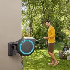 Gardena Rollup XL Wall-mounted Auto Hose Pipe Set (L)35m -Gardens and Outdoor Stores gardena rollup xl wall mounted auto hose pipe set l 35m4078500052061 01i bq