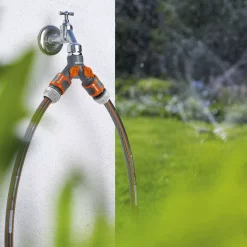 Gardena Round 2-way Hose Pipe Connector 13mm -Gardens and Outdoor Stores gardena round 2 way hose pipe connector 13mm4066407004184 01i bq