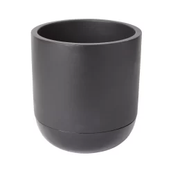 GoodHome Black Terracotta Circular Plant Pot (Dia)20.4cm