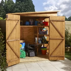 GoodHome Clapperton 6x4 Pent Dip Treated Shiplap Shed With Floor - Assembly Service Included -Gardens and Outdoor Stores goodhome clapperton 6x4 pent dip treated shiplap shed with floor assembly service included5059340270159 09i