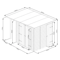 GoodHome Clapperton 8x6 Pent Dip Treated Shiplap Shed With Floor -Gardens and Outdoor Stores goodhome clapperton 8x6 pent dip treated shiplap shed with floor5059340270173 01t
