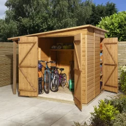 GoodHome Clapperton 8x6 Pent Dip Treated Shiplap Shed With Floor -Gardens and Outdoor Stores goodhome clapperton 8x6 pent dip treated shiplap shed with floor5059340270173 03i