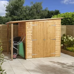 GoodHome Clapperton 8x6 Pent Dip Treated Shiplap Shed With Floor -Gardens and Outdoor Stores goodhome clapperton 8x6 pent dip treated shiplap shed with floor5059340270173 05i