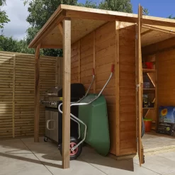 GoodHome Clapperton 8x6 Pent Dip Treated Shiplap Shed With Floor -Gardens and Outdoor Stores goodhome clapperton 8x6 pent dip treated shiplap shed with floor5059340270173 07i