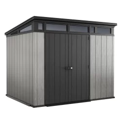 Keter Artisan 9x7 Ft Pent Tongue & Groove Grey Plastic Shed With Floor -Gardens and Outdoor Stores keter artisan 9x7 ft pent tongue groove grey plastic shed with floor7290106933996 01c bq 1