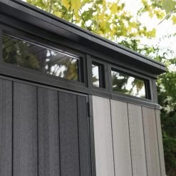 Keter Artisan 9x7 Ft Pent Tongue & Groove Grey Plastic Shed With Floor -Gardens and Outdoor Stores keter artisan 9x7 ft pent tongue groove grey plastic shed with floor7290106933996 05c bq 1