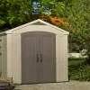 Keter Factor 8x6 Apex Beige Plastic Shed With Floor -Gardens and Outdoor Stores keter factor 8x6 apex beige plastic shed with floor7290103664947 03bq