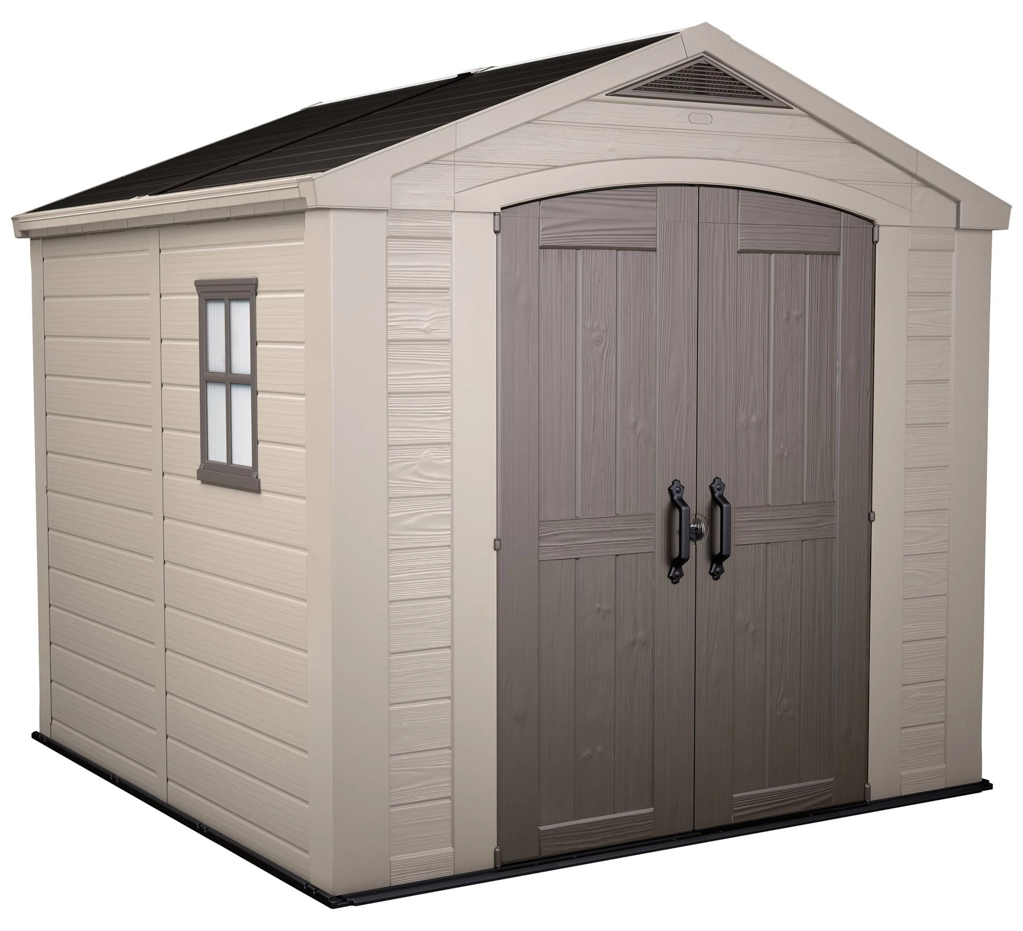 Keter Factor 8x8 Apex Beige Plastic Shed With Floor 4 Keter Factor 8x8 Apex Beige Plastic Shed With Floor - Image 2