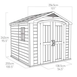 Keter Factor 8x8 Apex Beige Plastic Shed With Floor 33 Keter Factor 8x8 Apex Beige Plastic Shed With Floor -Gardens and Outdoor Stores keter factor 8x8 apex beige plastic shed with floor7290103664954 01t