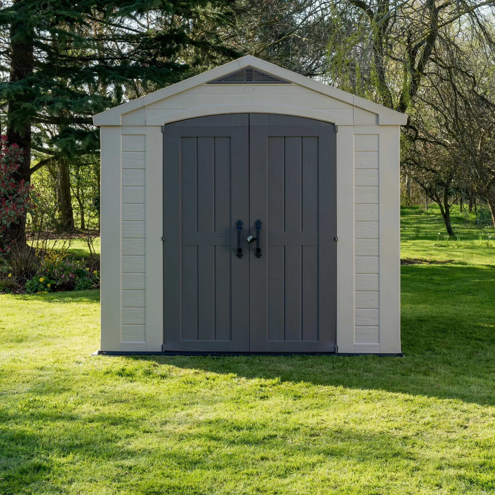 Keter Factor 8x8 Apex Beige Plastic Shed With Floor 3 Keter Factor 8x8 Apex Beige Plastic Shed With Floor