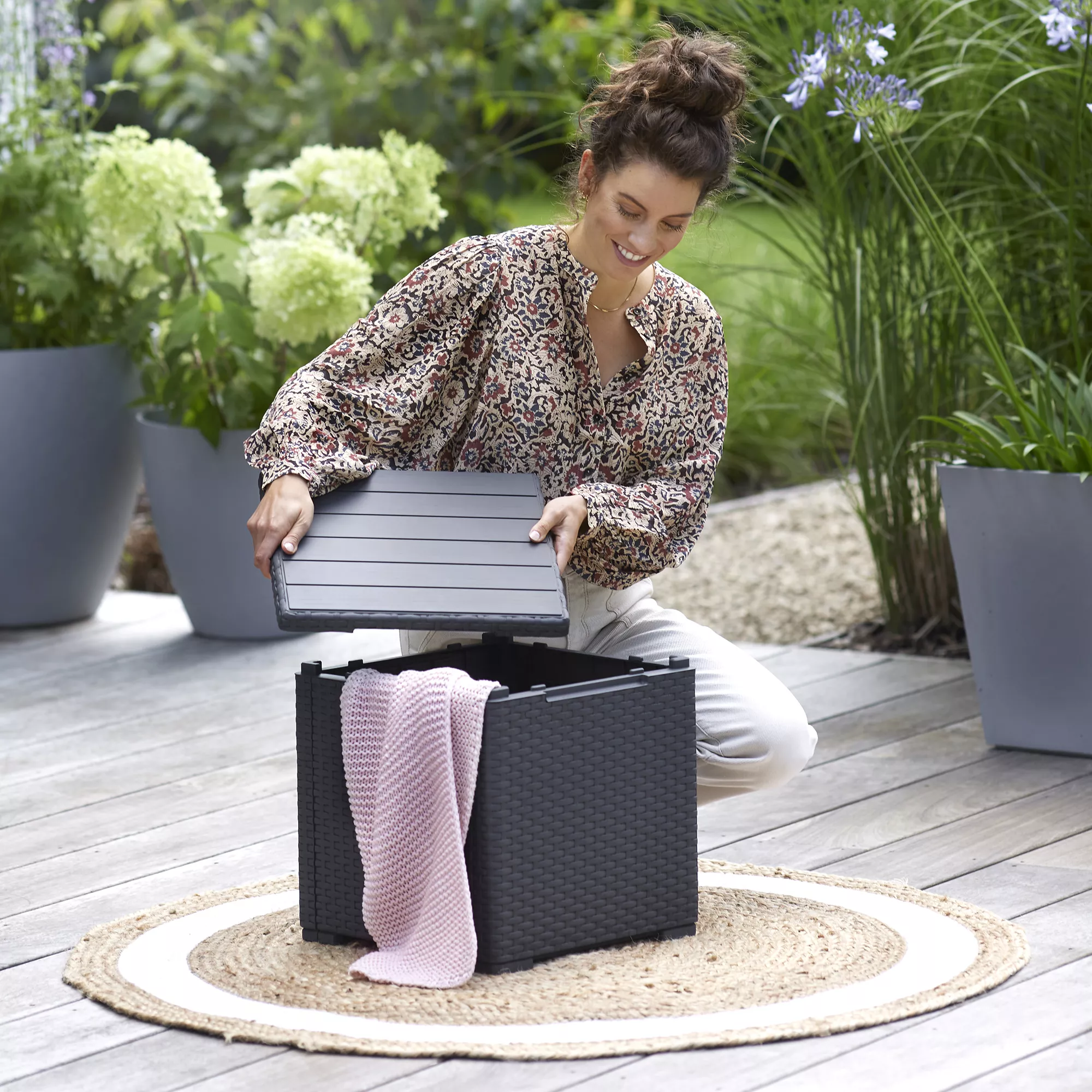 Keter Graphite 38.1L Small Plastic Storage Box & Lid 7 Keter Graphite 38.1L Small Plastic Storage Box & Lid - Image 5